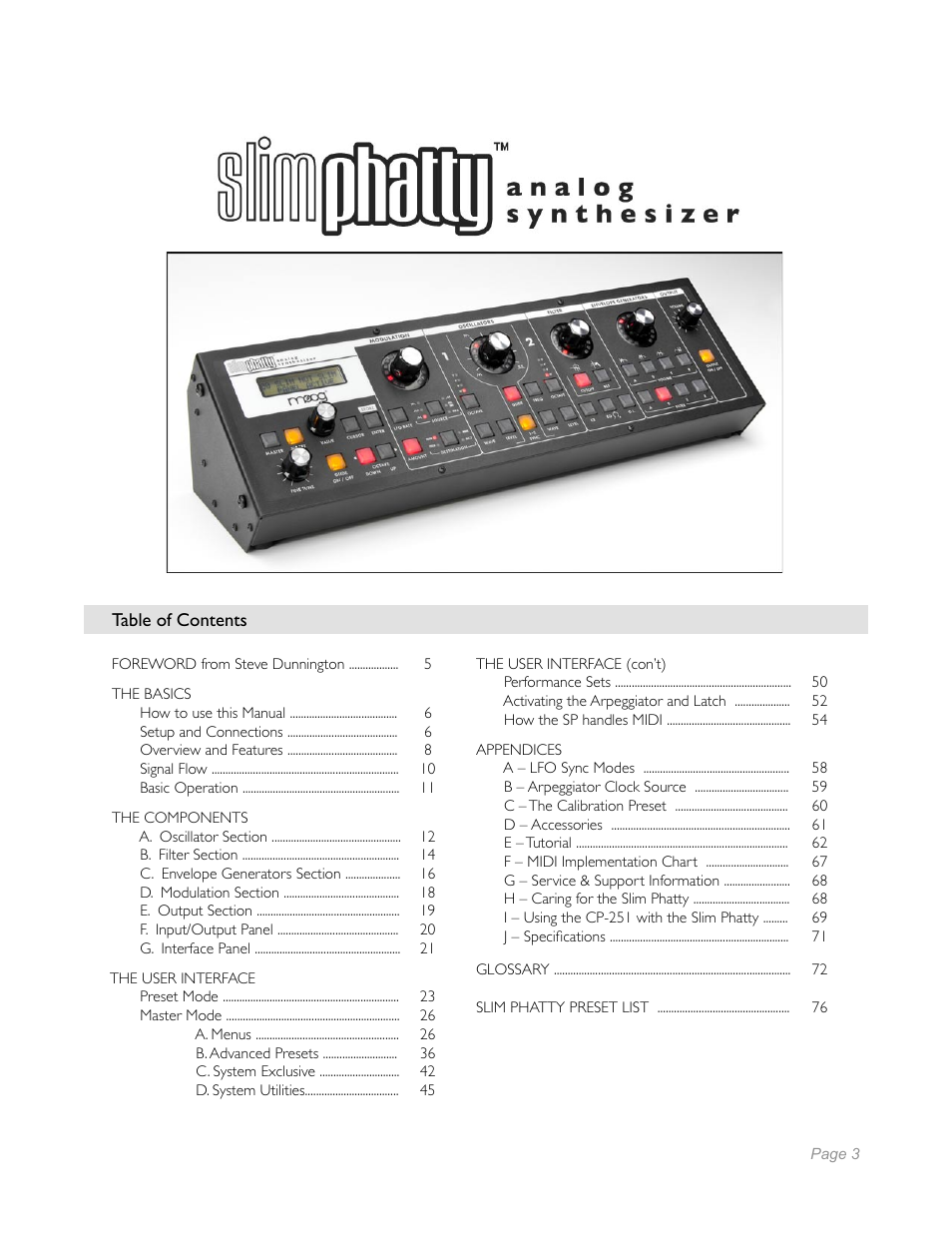 Moog Music Slim Phatty User Manual | 75 pages