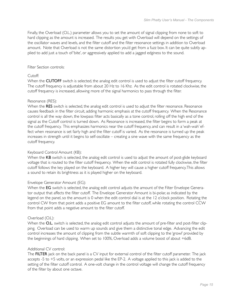 Moog Music Slim Phatty User Manual | Page 13 / 75