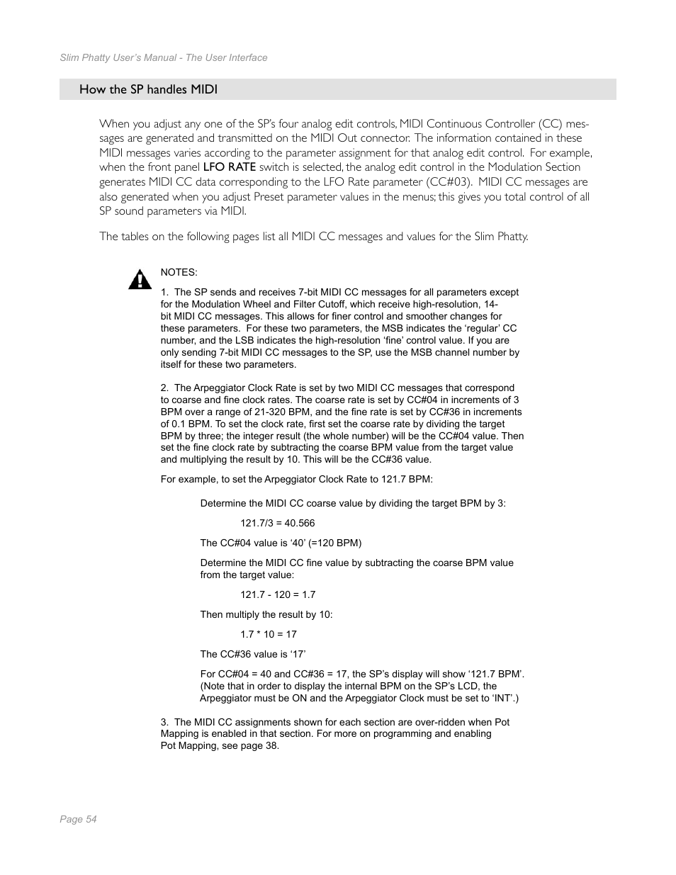How the sp handles midi | Moog Music Slim Phatty User Manual | Page 52 / 75