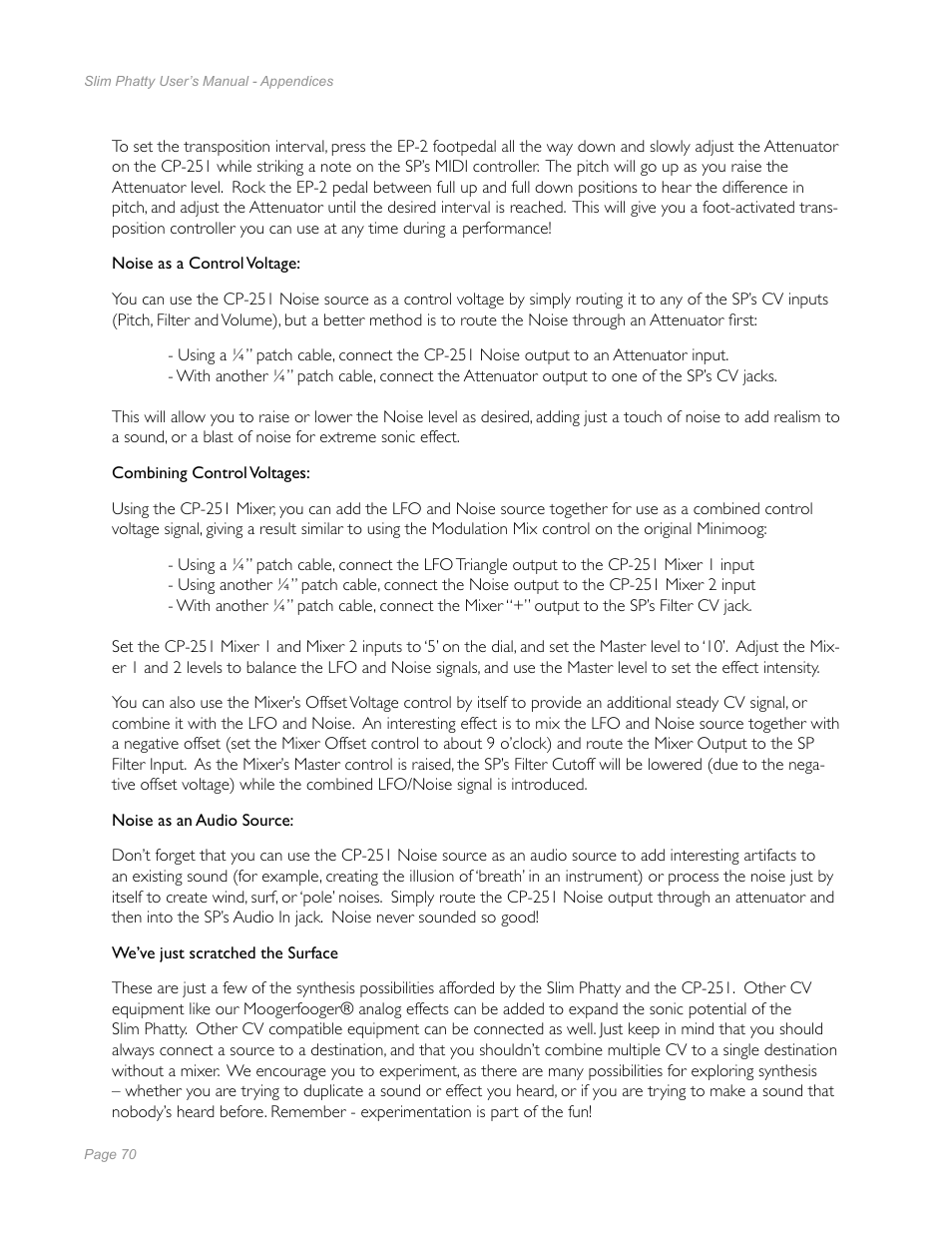 Moog Music Slim Phatty User Manual | Page 68 / 75