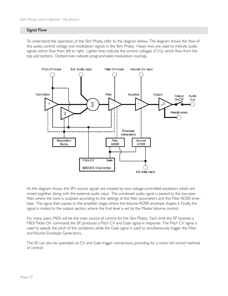 Signal flow | Moog Music Slim Phatty User Manual | Page 8 / 75