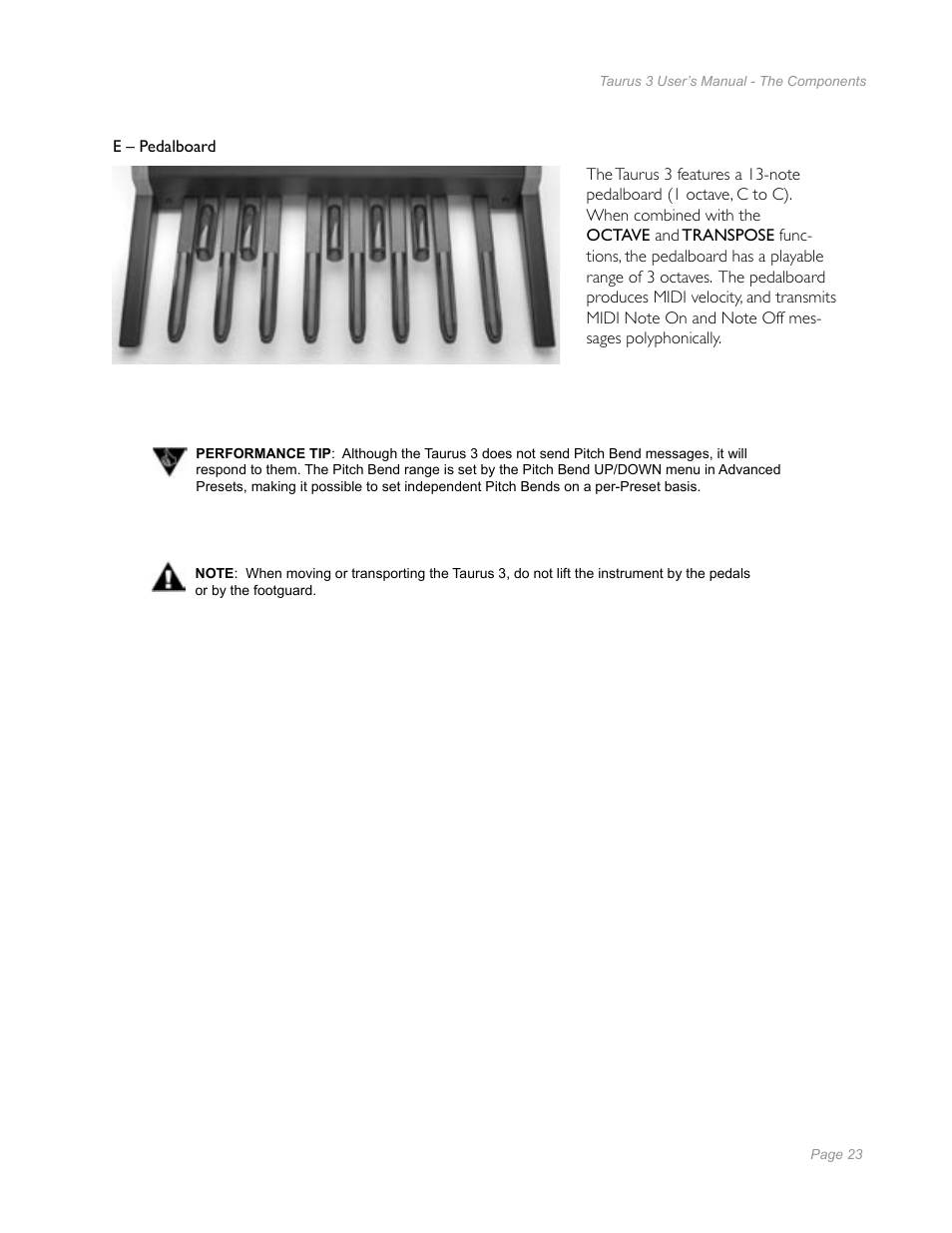 Moog Music Taurus 3 Bass Pedals User Manual | Page 21 / 60