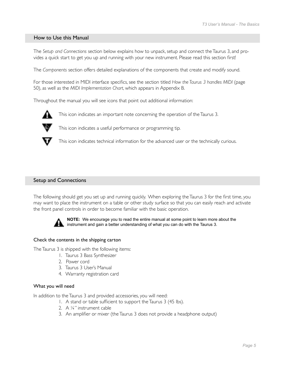 Moog Music Taurus 3 Bass Pedals User Manual | Page 3 / 60