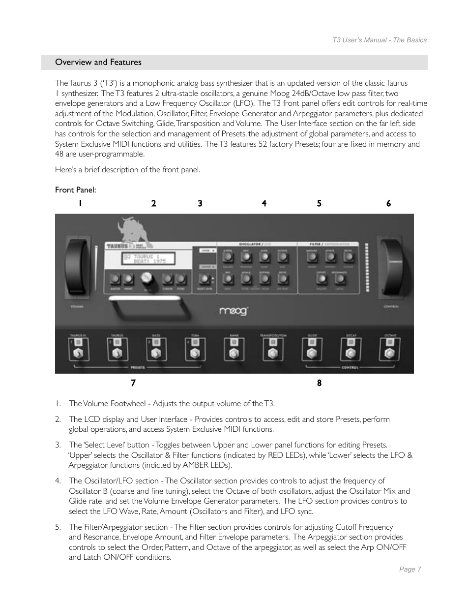 Moog Music Taurus 3 Bass Pedals User Manual | Page 5 / 60