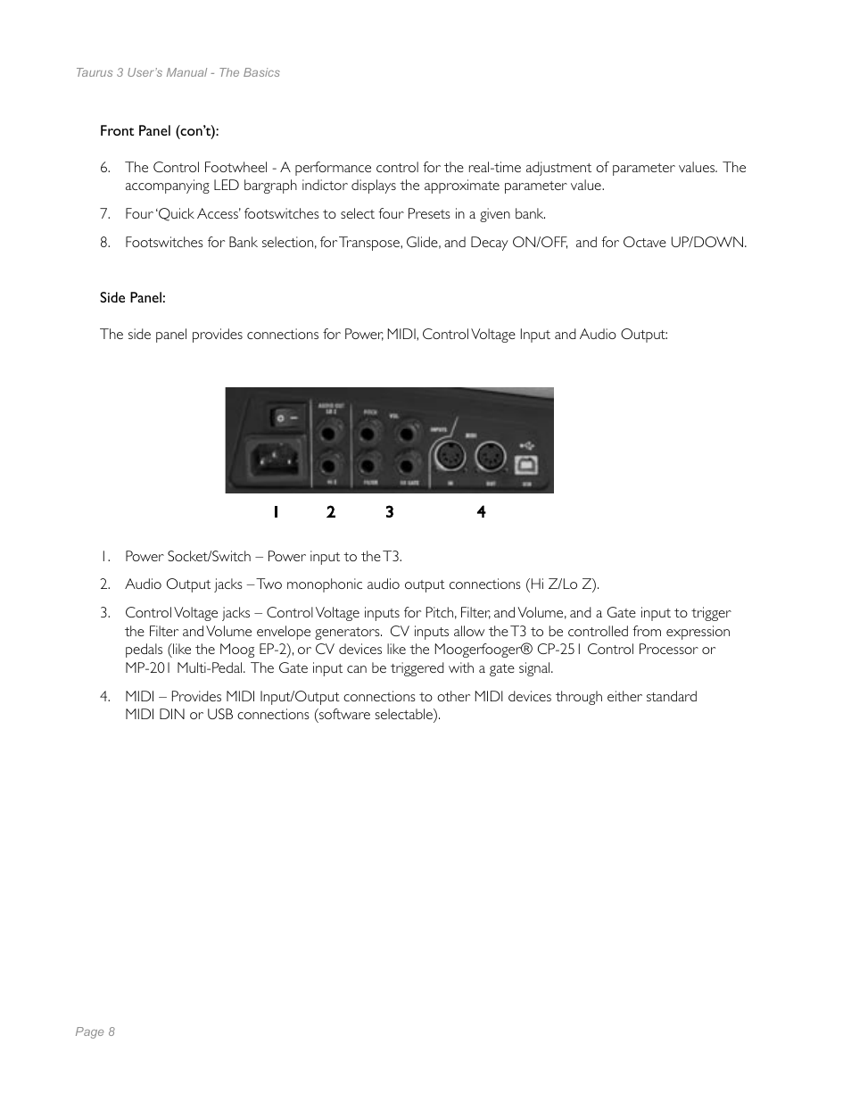 Moog Music Taurus 3 Bass Pedals User Manual | Page 6 / 60