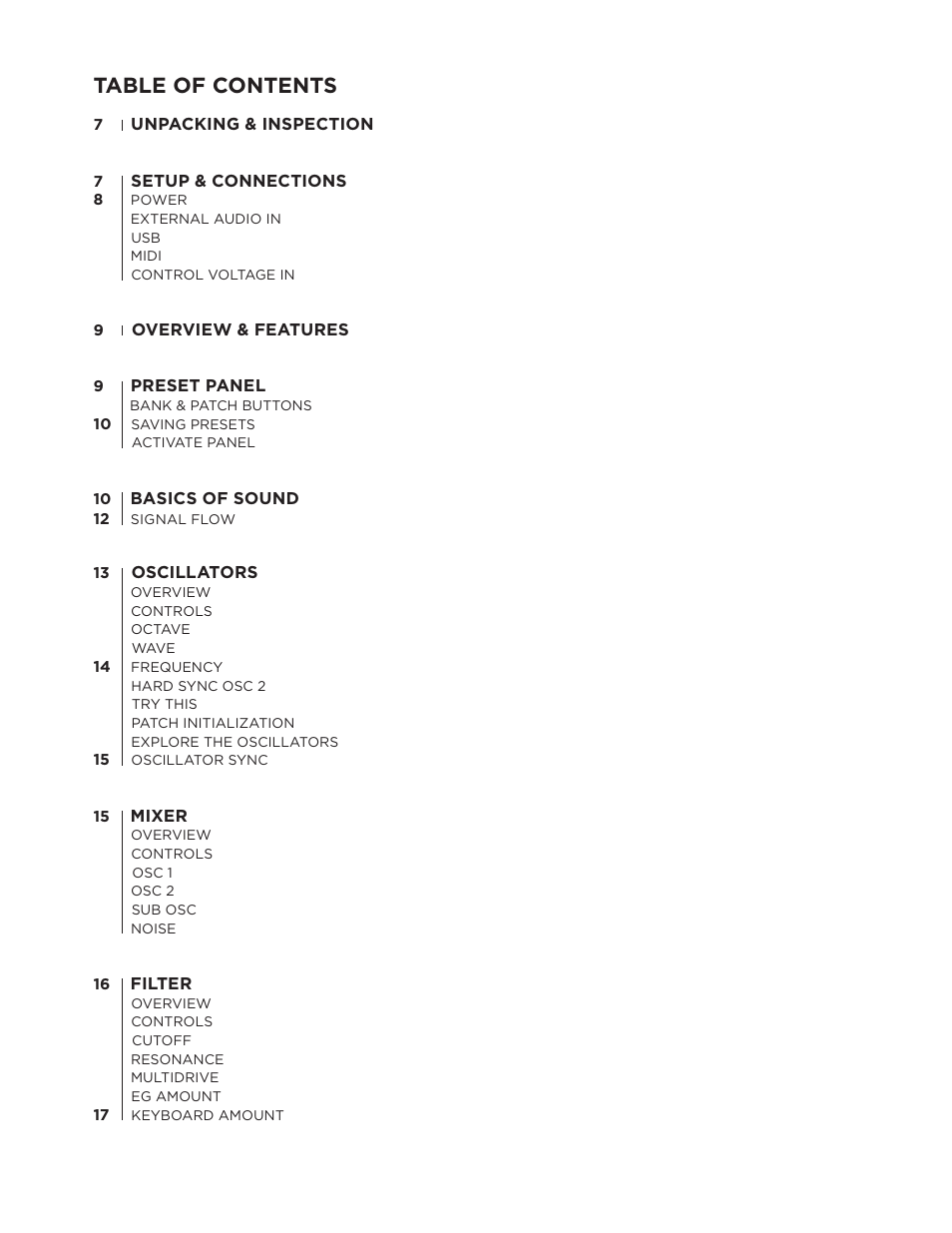 Moog Music SUB PHATTY User Manual | Page 5 / 44
