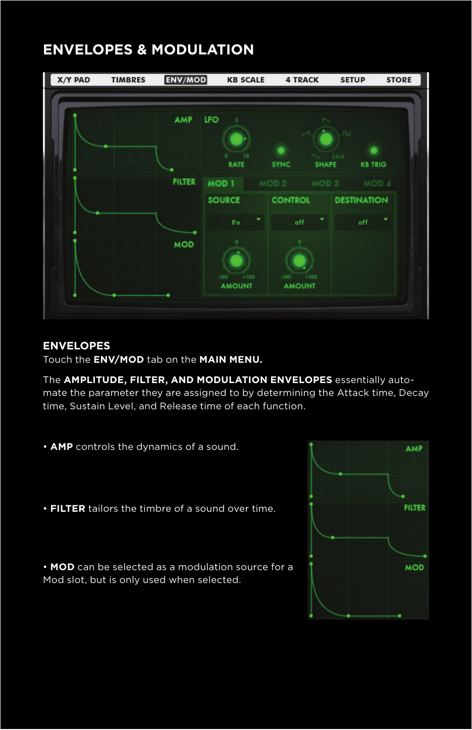Envelopes & modulation | Moog Music Animoog for iPhone User Manual | Page 18 / 28