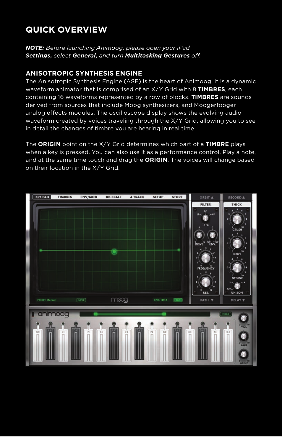Quick overview | Moog Music Animoog for iPhone User Manual | Page 2 / 28