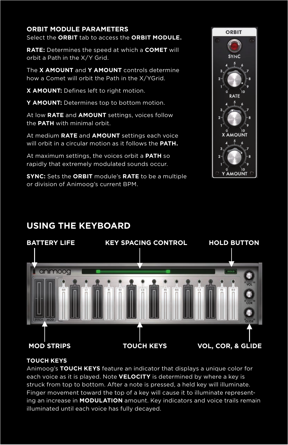 Using the keyboard | Moog Music Animoog for iPhone User Manual | Page 5 / 28