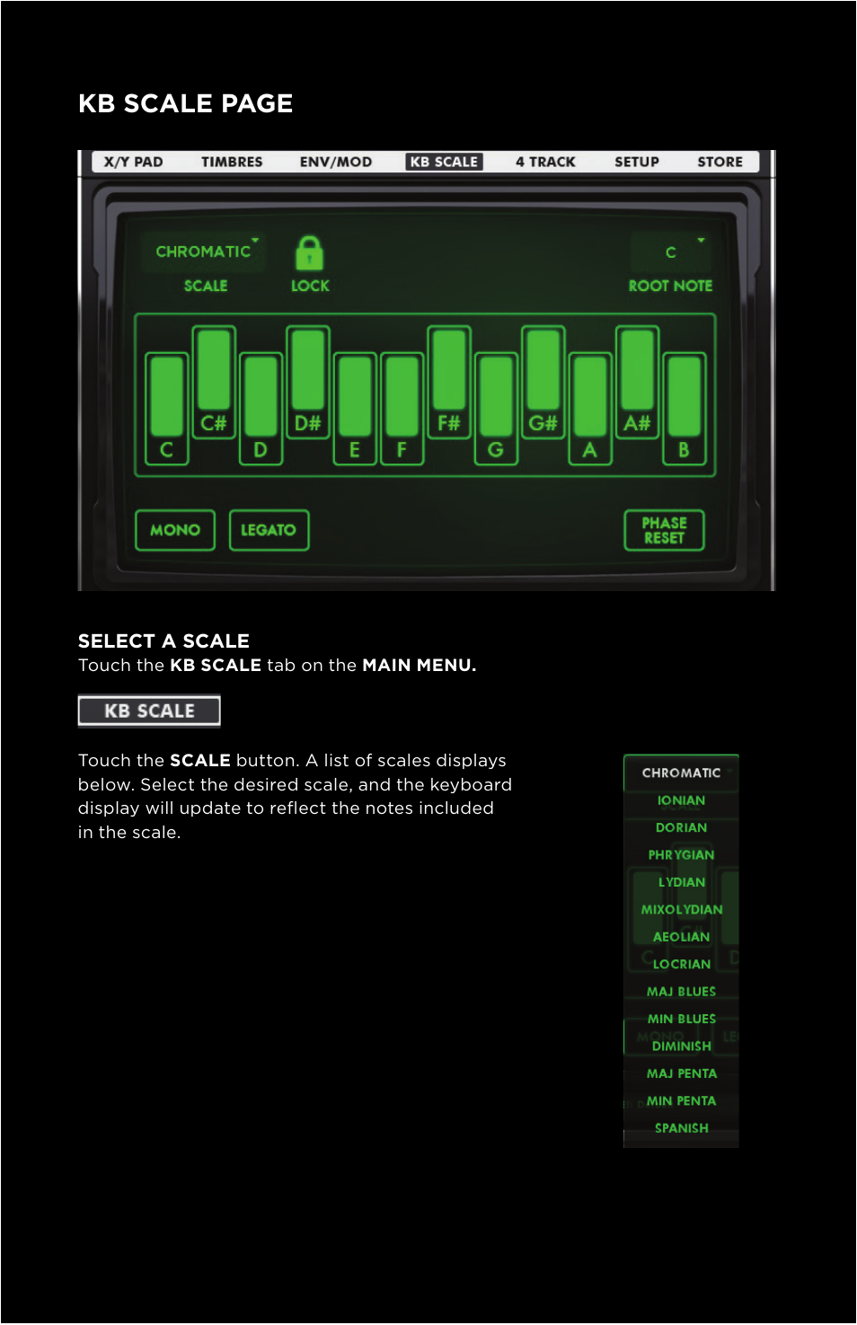 Kb scale page | Moog Music Animoog for iPhone User Manual | Page 7 / 28