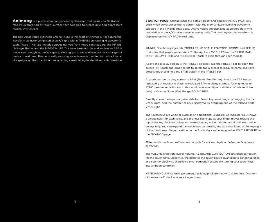 Animoog | Moog Music Animoog for BlackBerry Z10 User Manual | Page 2 / 4