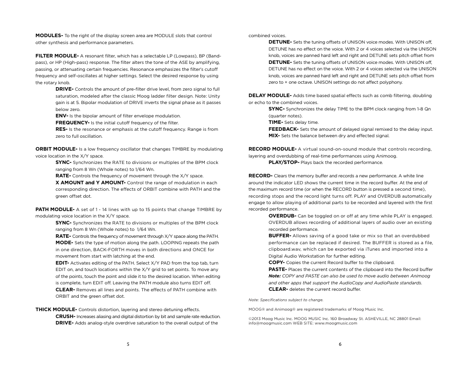 Moog Music Animoog for BlackBerry Z10 User Manual | Page 4 / 4