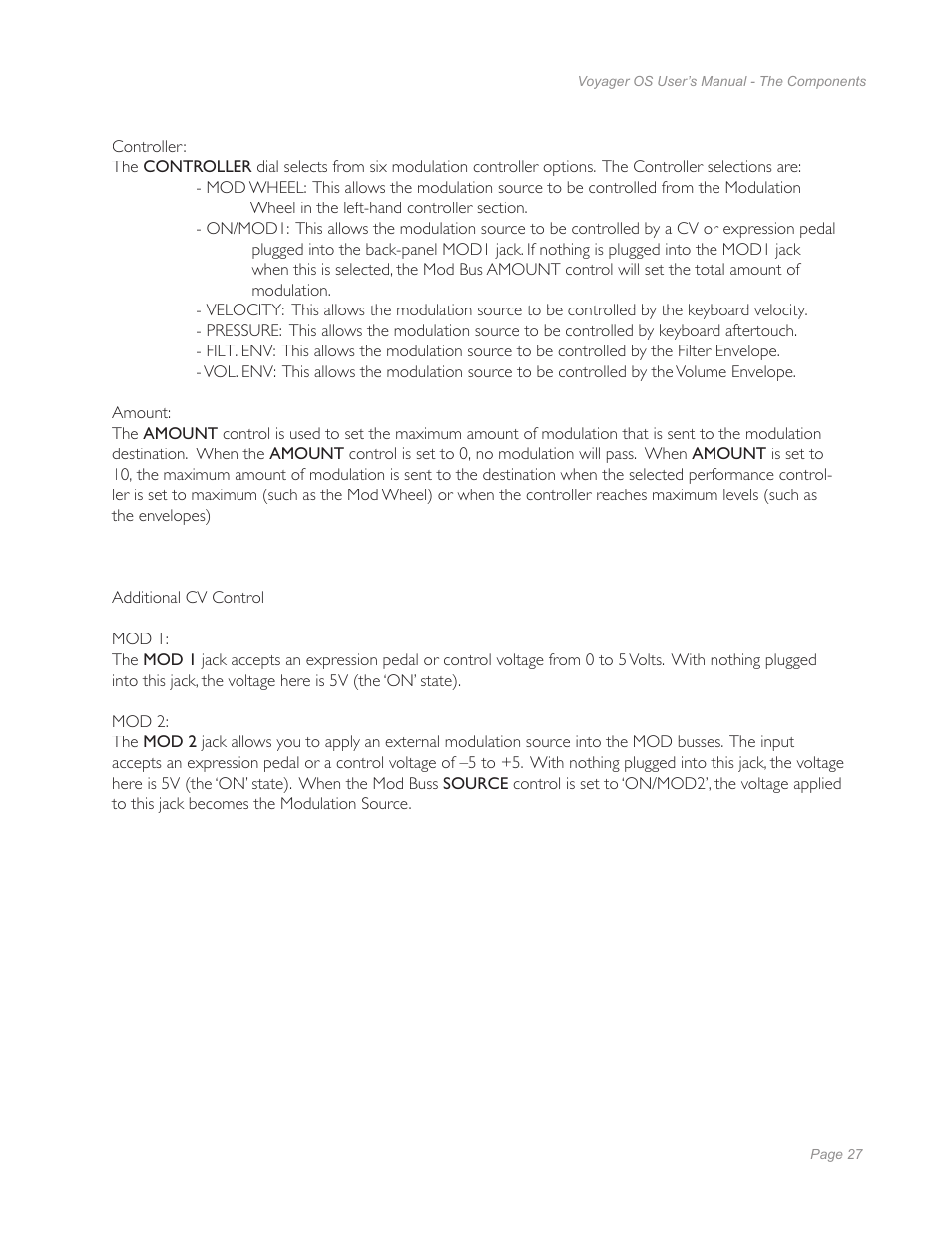 Moog Music Voyager Old School User Manual | Page 25 / 57