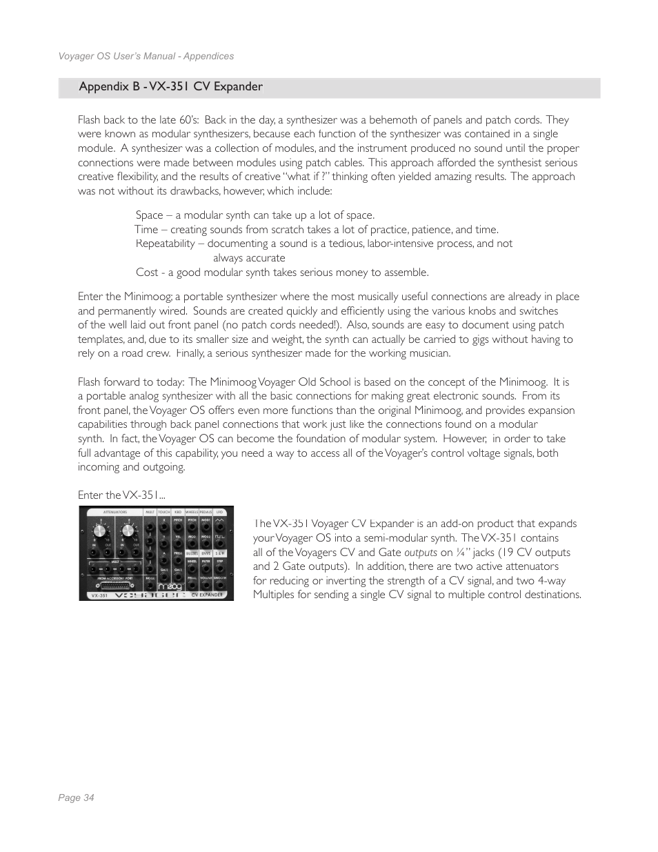 Moog Music Voyager Old School User Manual | Page 32 / 57