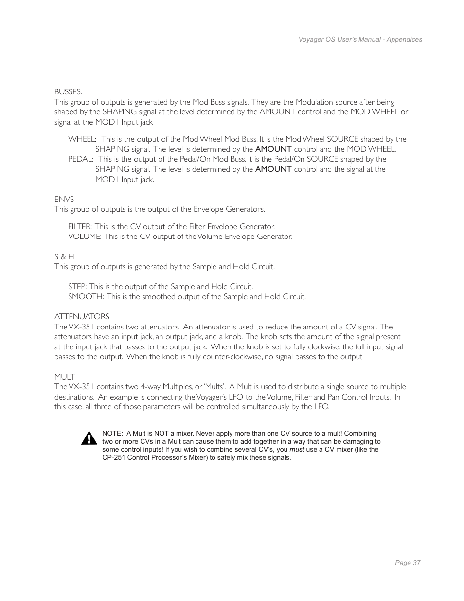 Moog Music Voyager Old School User Manual | Page 35 / 57