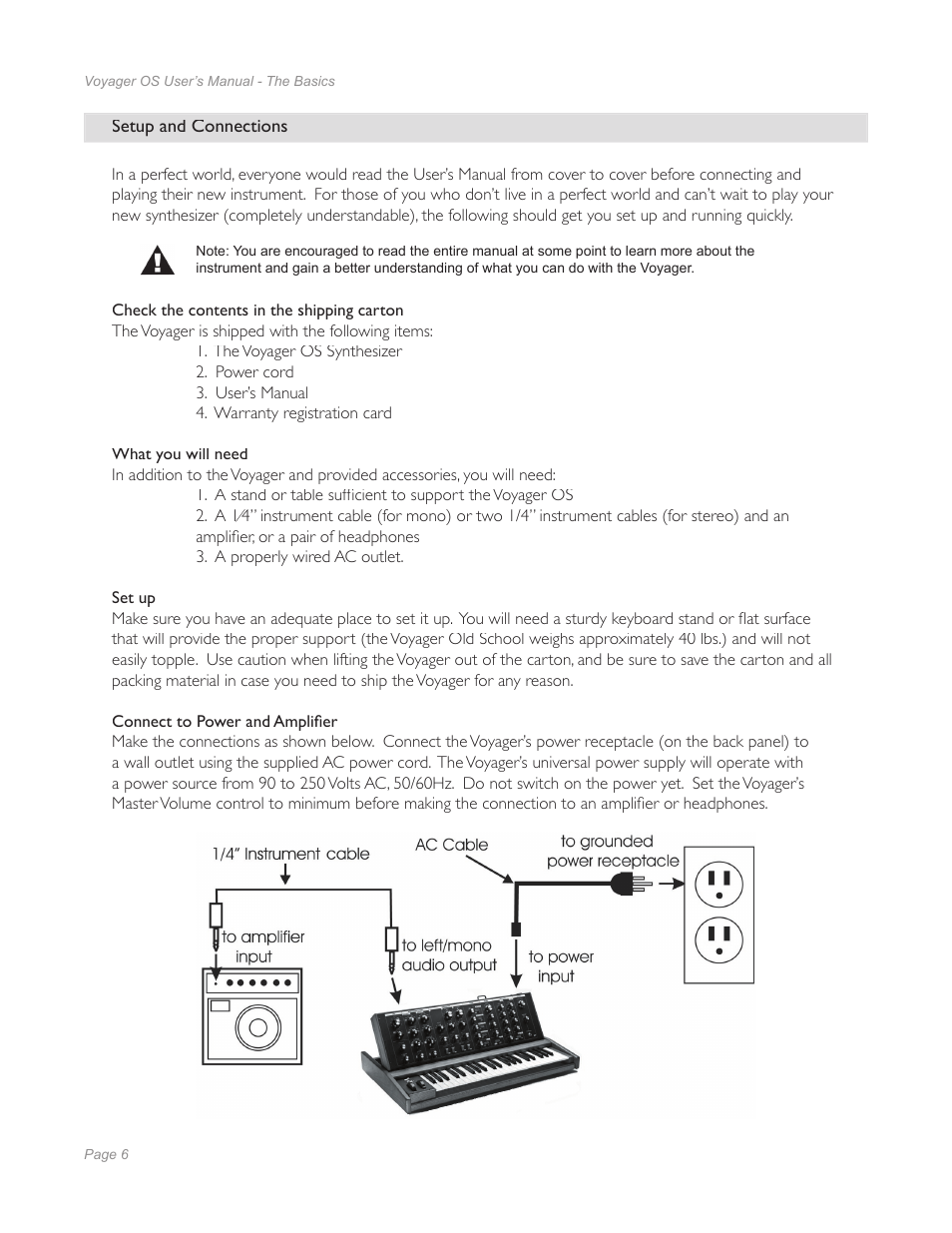 Moog Music Voyager Old School User Manual | Page 4 / 57