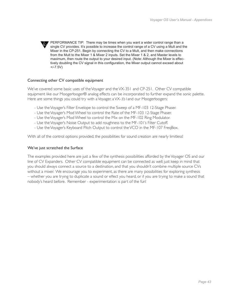 Moog Music Voyager Old School User Manual | Page 41 / 57