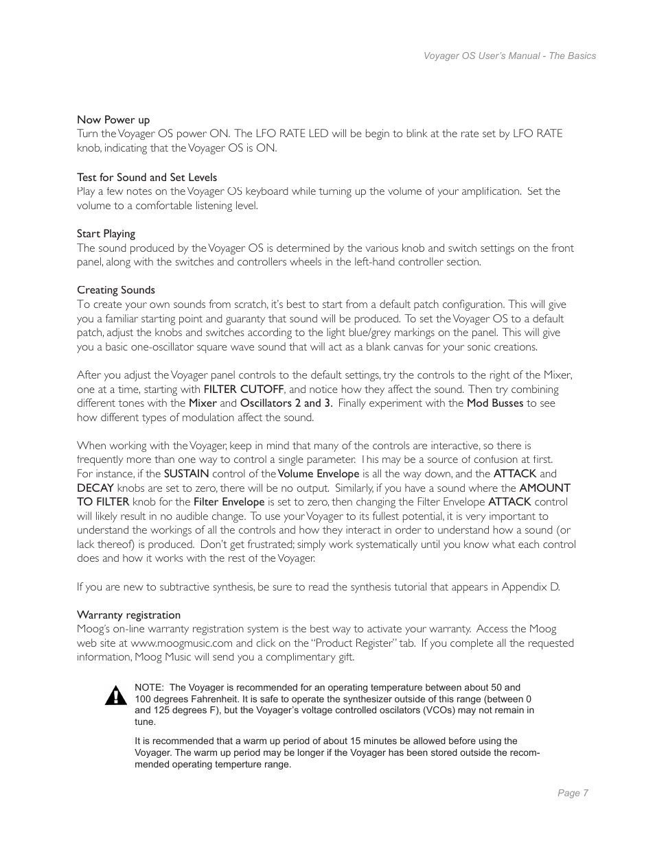 Moog Music Voyager Old School User Manual | Page 5 / 57