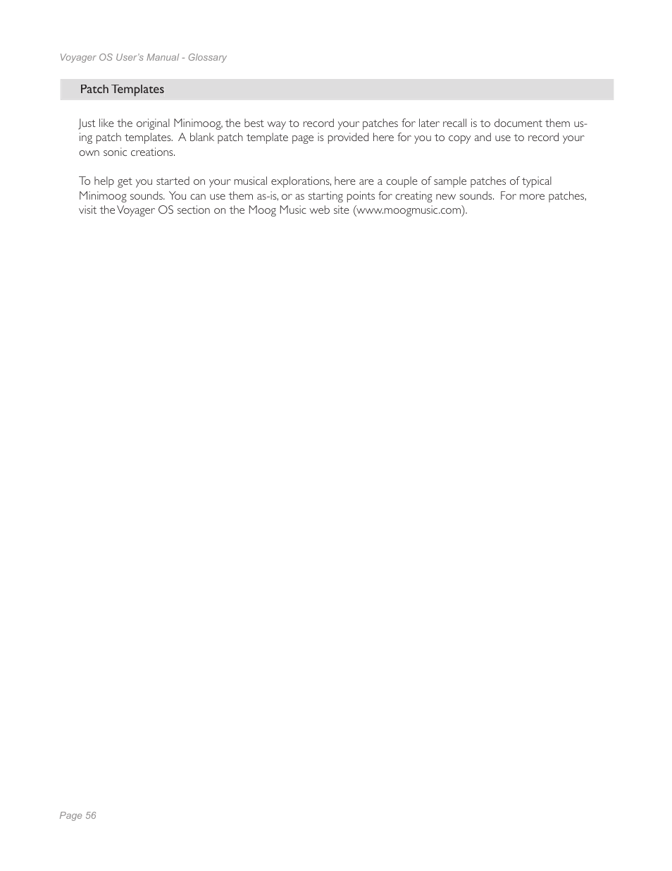 Moog Music Voyager Old School User Manual | Page 54 / 57