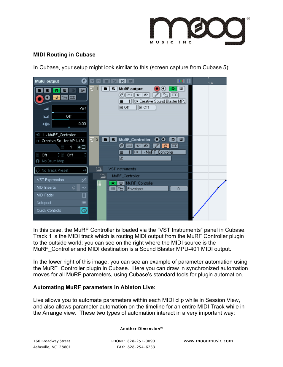 Moog Music VST MuRF Controller User Manual | Page 2 / 4