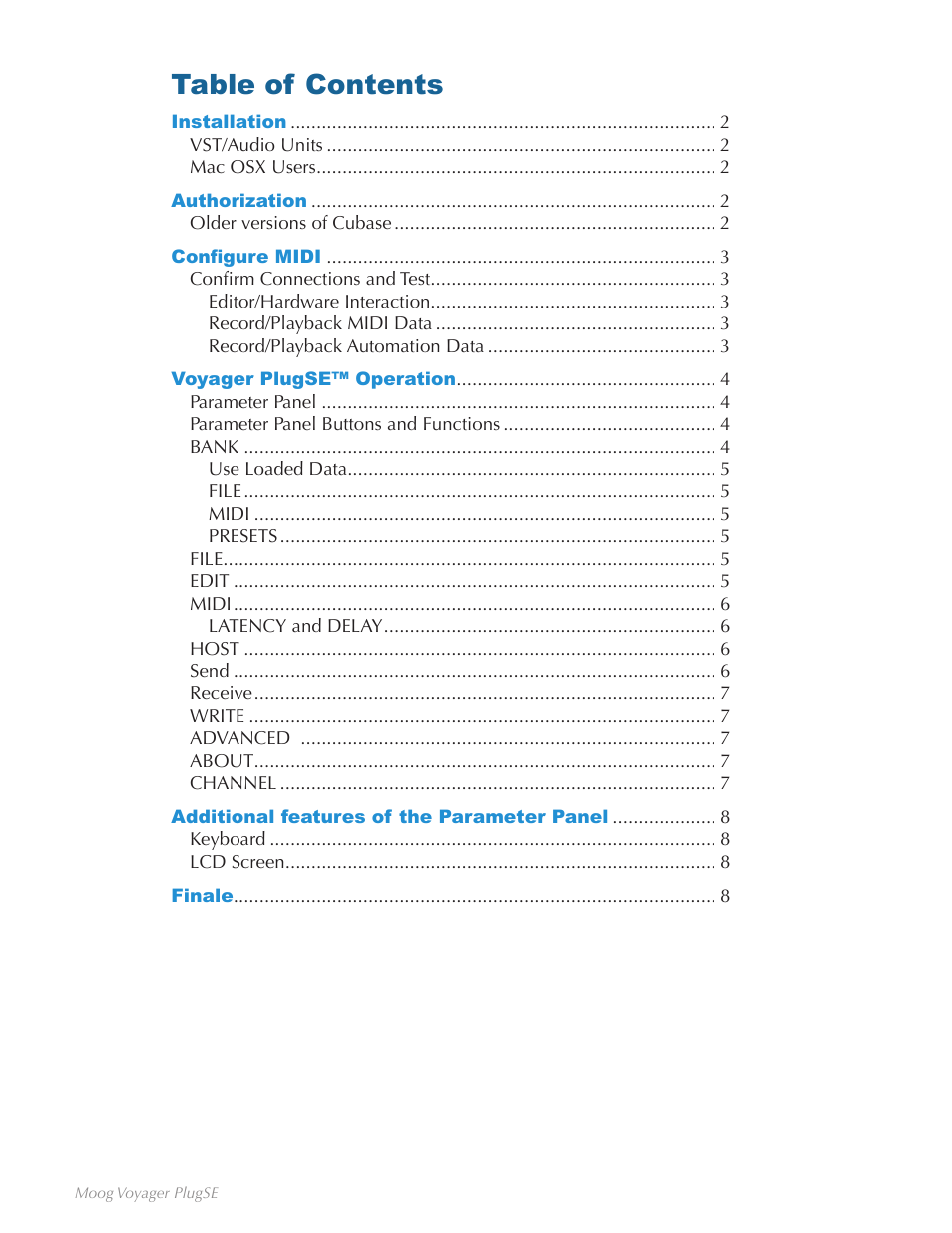 Moog Music Voyager Plug SE (VST-AU) User Manual | Page 3 / 11