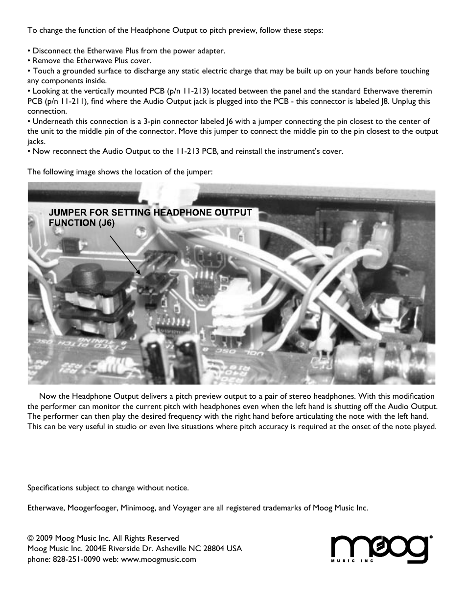 Moog Music Etherwave Plus (Manual Addendum) User Manual | Page 4 / 4