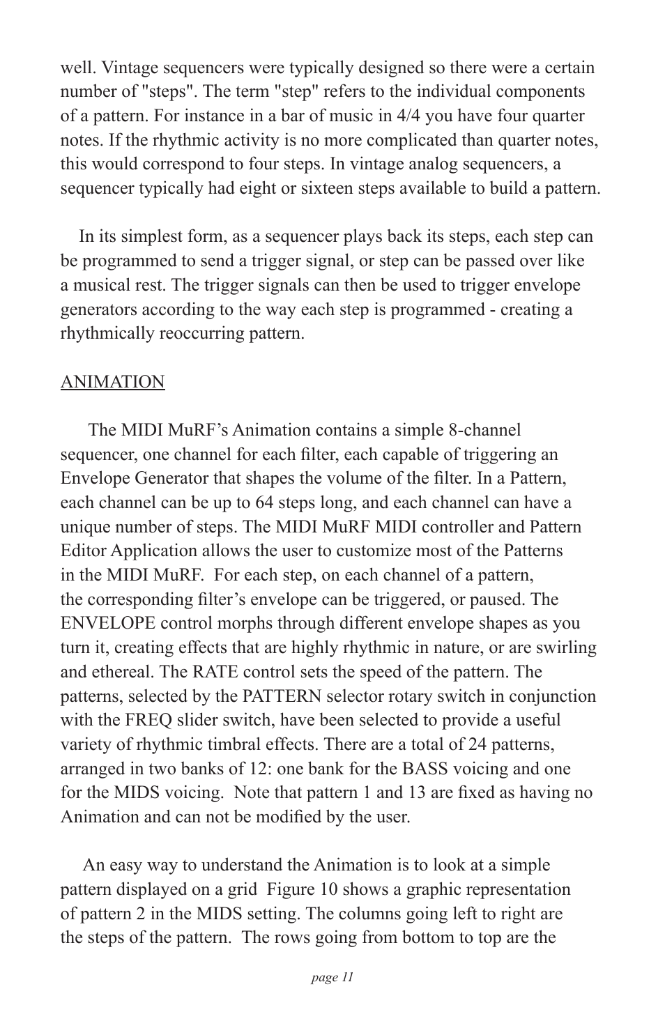 Moog Music MF-105M MIDI MuRF (Manual Addendum - Firmware v1.8) User Manual | Page 11 / 36