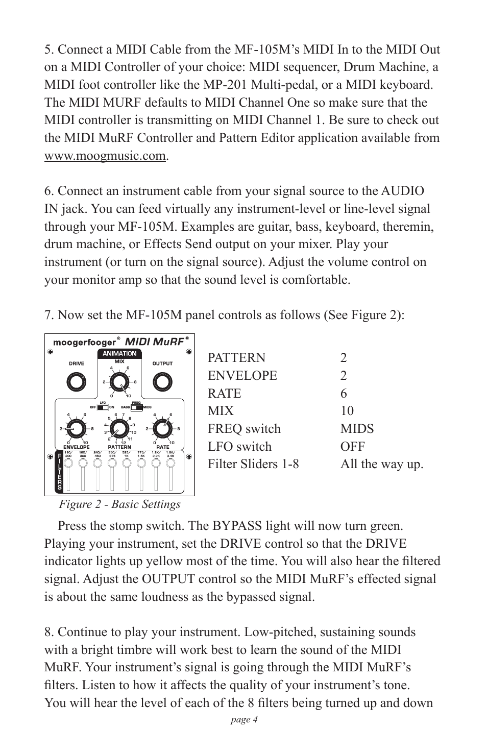 Moog Music MF-105M MIDI MuRF (Manual Addendum - Firmware v1.8) User Manual | Page 4 / 36