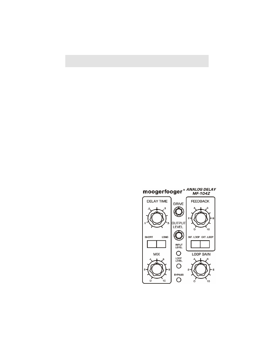 Performance parameter controls | Moog Music MF-104Z Analog Delay User Manual | Page 7 / 24