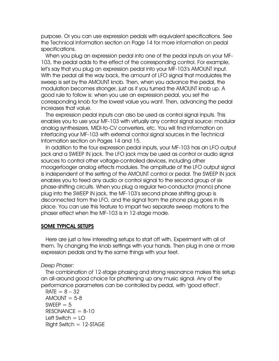 Moog Music MF-103 12-Stage Phaser User Manual | Page 10 / 16