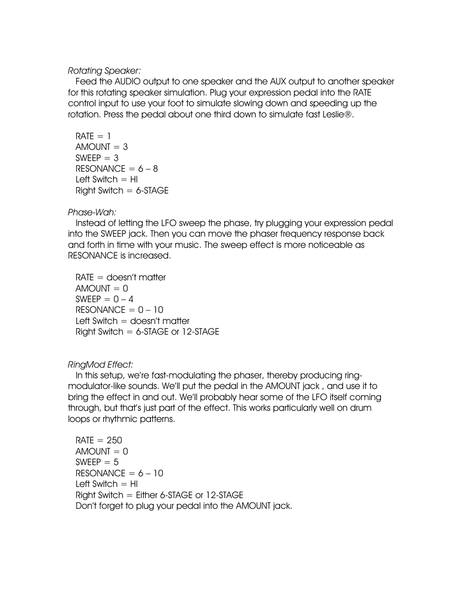 Moog Music MF-103 12-Stage Phaser User Manual | Page 11 / 16