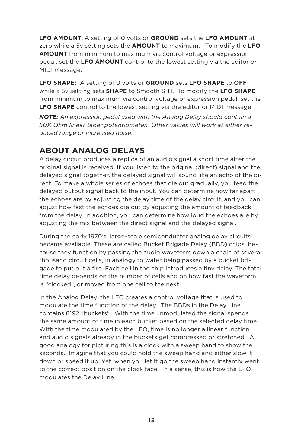 About analog delays | Moog Music 500 Series Analog Delay User Manual | Page 15 / 22