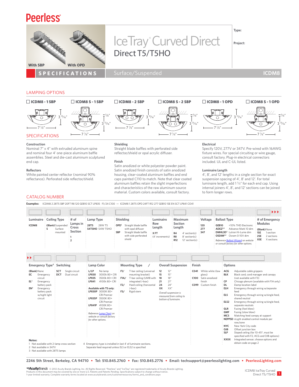 Peerless Lighting ICDM8 - T5_T5HO User Manual | 3 pages