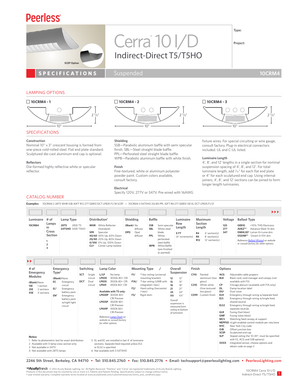 Peerless Lighting 10CRM4 - T5_T5HO User Manual | 3 pages