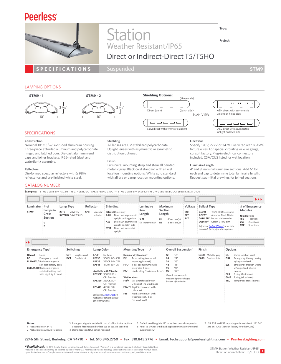 Peerless Lighting STM9 - T5_T5HO User Manual | 3 pages