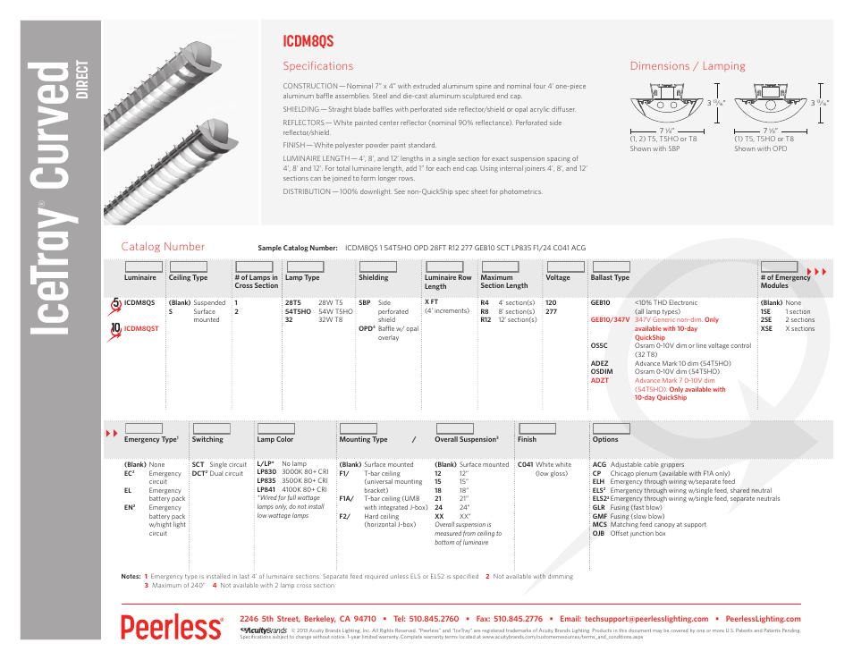 Peerless Lighting ICDM8 - QS User Manual | 1 page