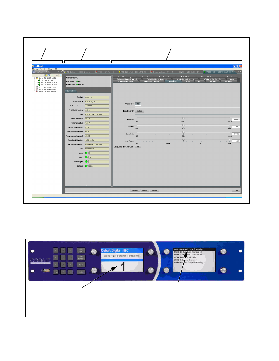 Accessing the 9061 card using a cobalt, Accessing the 9061 card via remote control, Remote control panel | Press the | Cobalt Digital COMPASS 9061 Up_Down_Cross Converter User Manual | Page 50 / 118