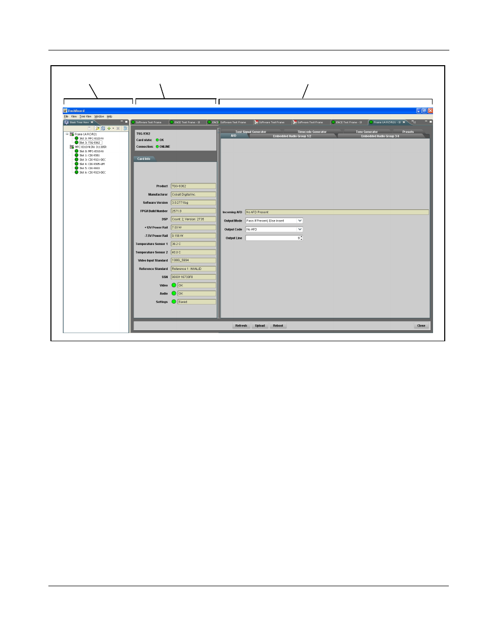 Checking 9362 card information, Checking 9362 card information -5, Checking 9362 card information (p. 3-5) | Operating instructions | Cobalt Digital COMPASS 9362 HD_SD-SDI Test Signal Generator User Manual | Page 31 / 54