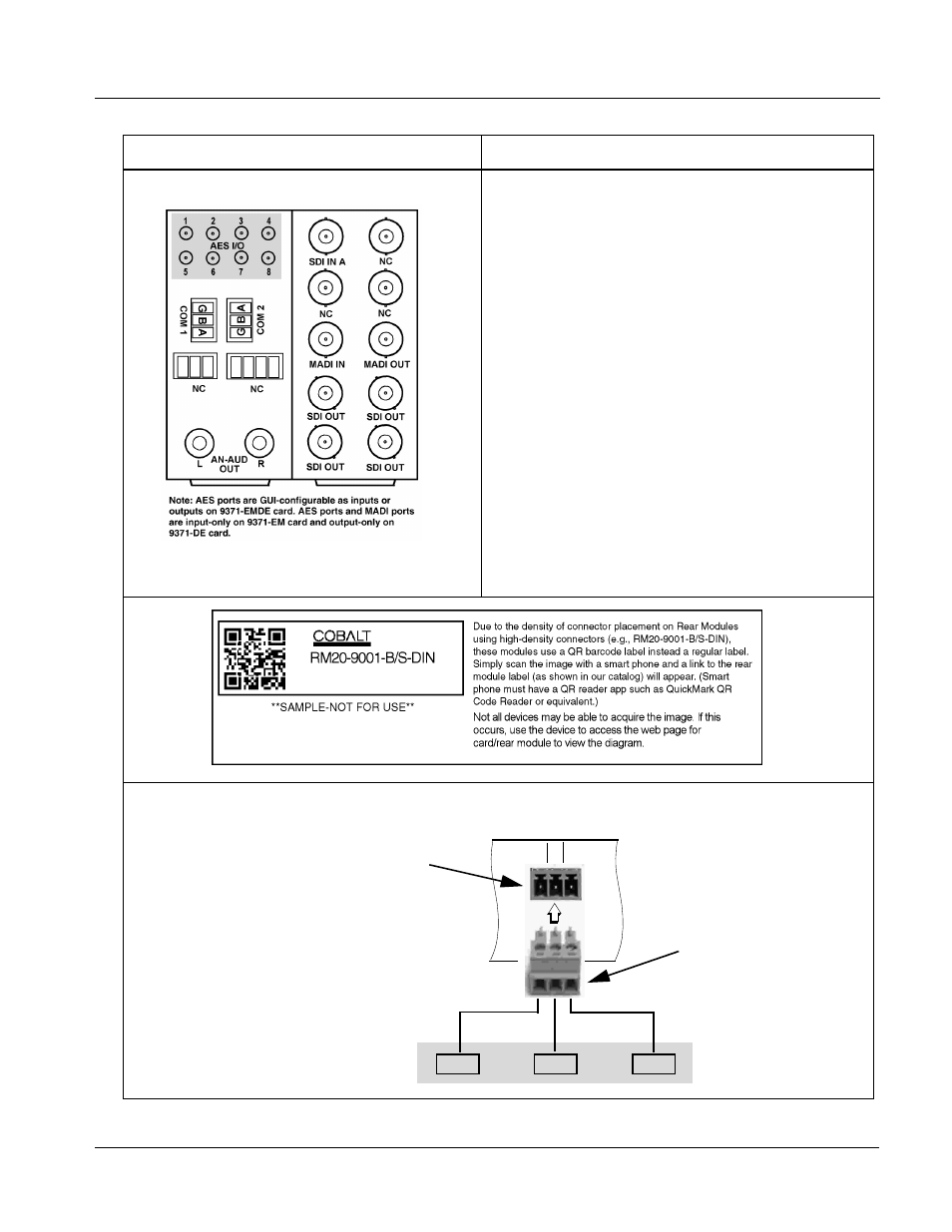 Installation and setup, Installing a rear module | Cobalt Digital COMPASS 9374-EMDE Quad-Stream SDI – AES – MADI Embedder_De-embedder User Manual | Page 31 / 70