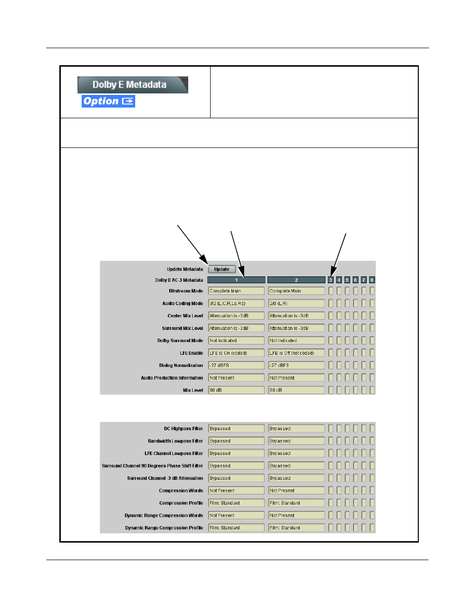 Dolby e metadata, Dolby e metadata -35, Operating instructions | 9083 function submenu list and descriptions | Cobalt Digital COMPASS 9083 HD_SD Frame Sync User Manual | Page 77 / 106