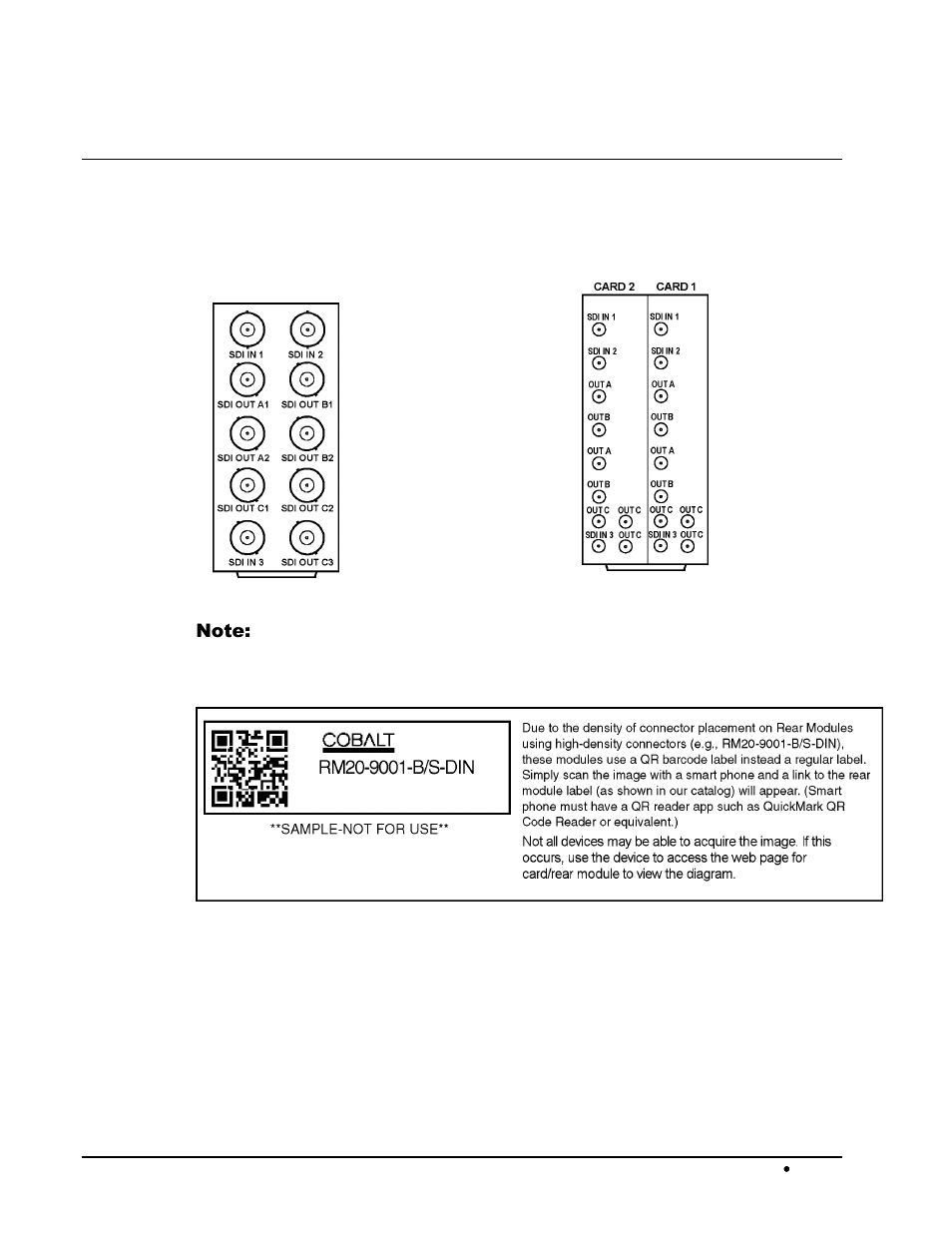 Cable connections | Cobalt Digital COMPASS 9005 Triple 3G_HD_SD Reclocking Distribution Amplifier User Manual | Page 12 / 20