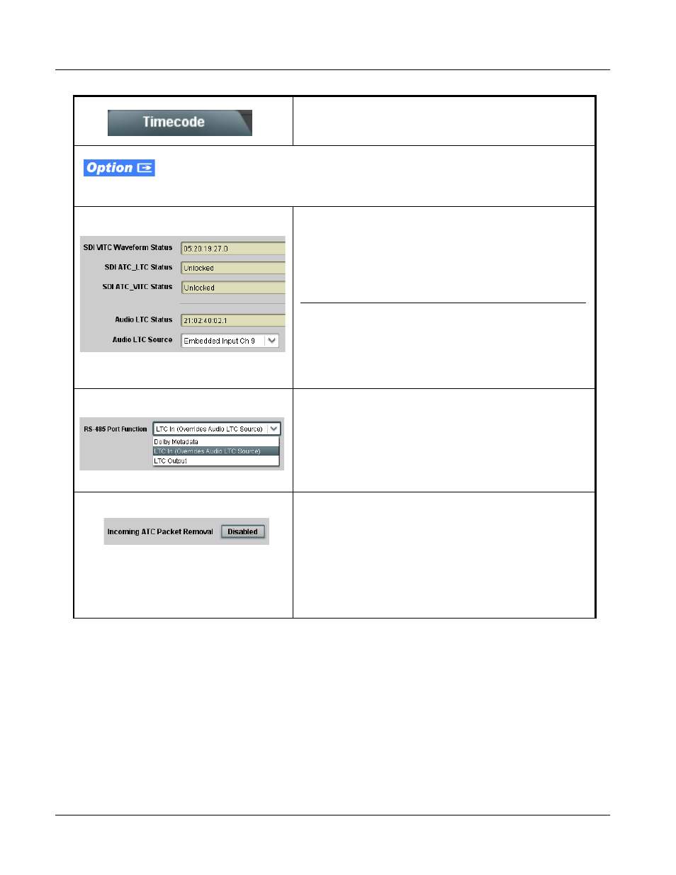 9305 function submenu list and descriptions | Cobalt Digital COMPASS 9305 Embedded Audio Delay Processor User Manual | Page 44 / 64