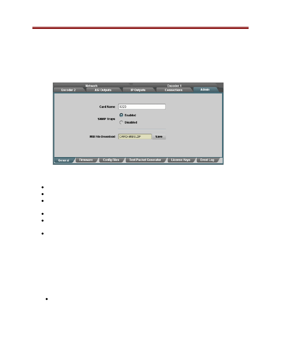 Admin tab | Cobalt Digital COMPASS 9223-SA Dual-Channel 3G_HD_SD MPEG-4 Encoder Unit User Manual | Page 83 / 106