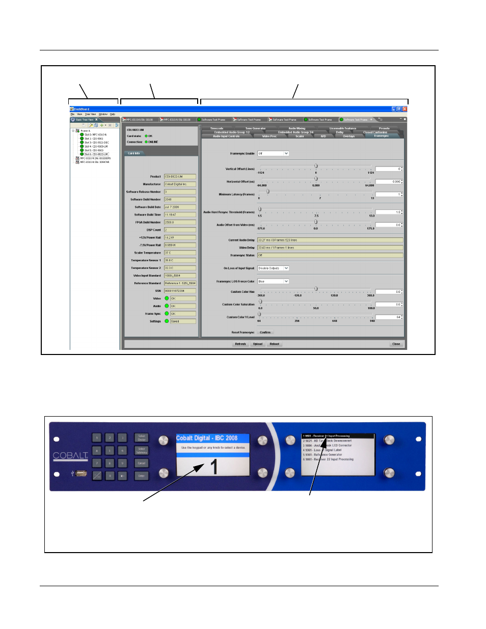 Accessing the 9822 card using a cobalt, Accessing the 9822 card via remote control, Remote control panel | Press the | Cobalt Digital COMPASS 9822 Downconverter User Manual | Page 38 / 86