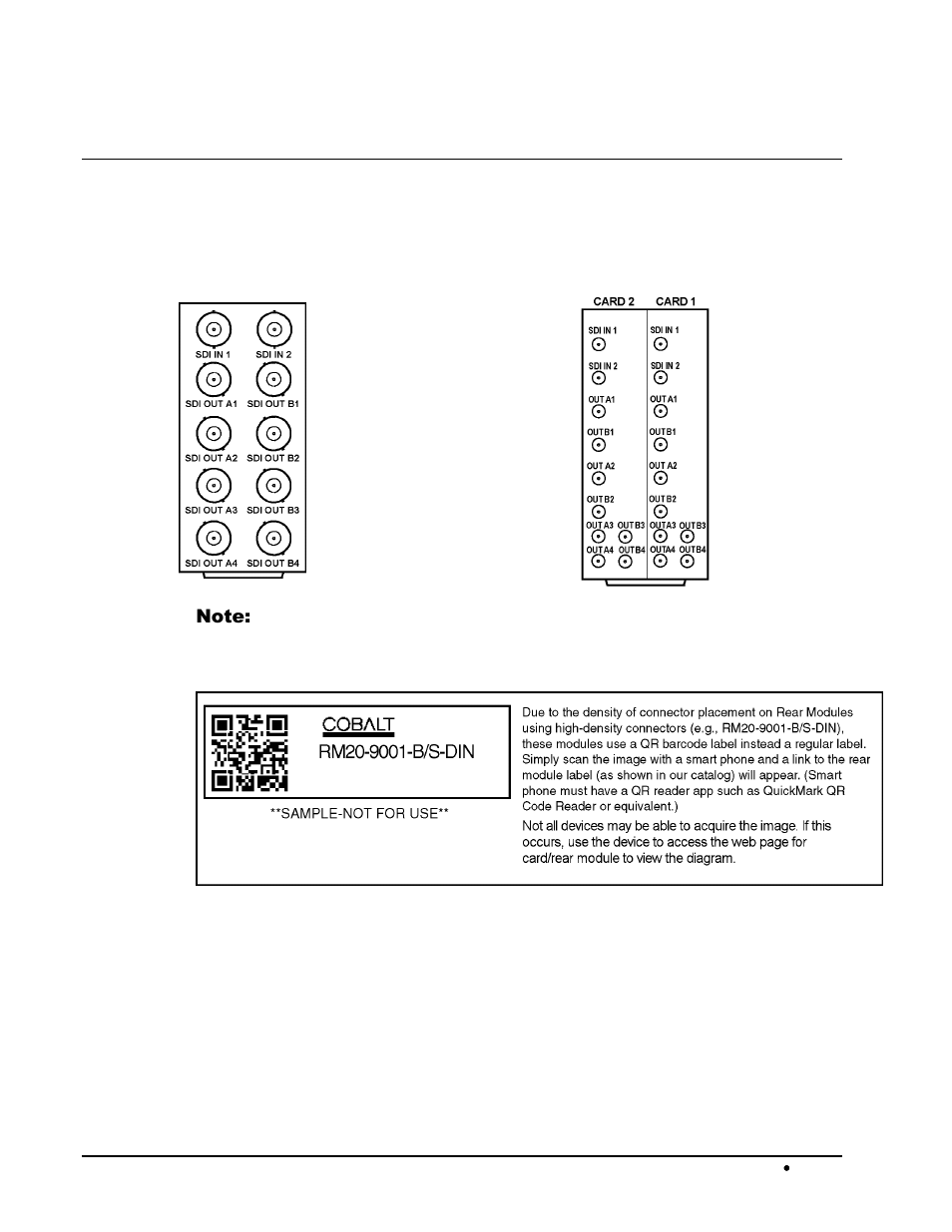 Cable connections | Cobalt Digital COMPASS 9004 Dual 3G_HD_SD Distribution Amplifier (Non-Reclocking) User Manual | Page 12 / 20