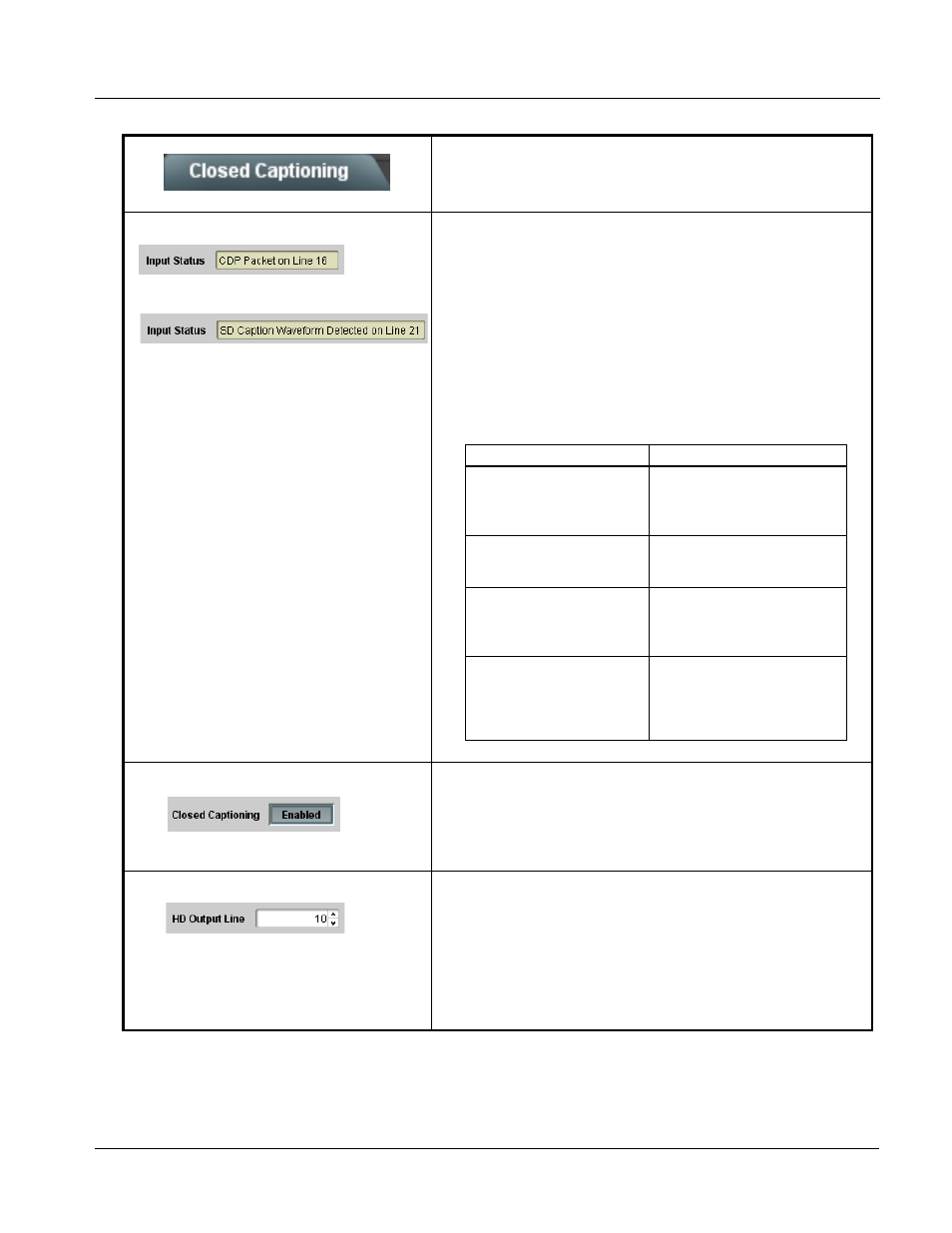 Closed captioning, Closed captioning -19, Operating instructions | 9921-fs function submenu list and descriptions | Cobalt Digital FUSION 3G 9921-FS 3G_HD_SD Frame Sync User Manual | Page 71 / 124