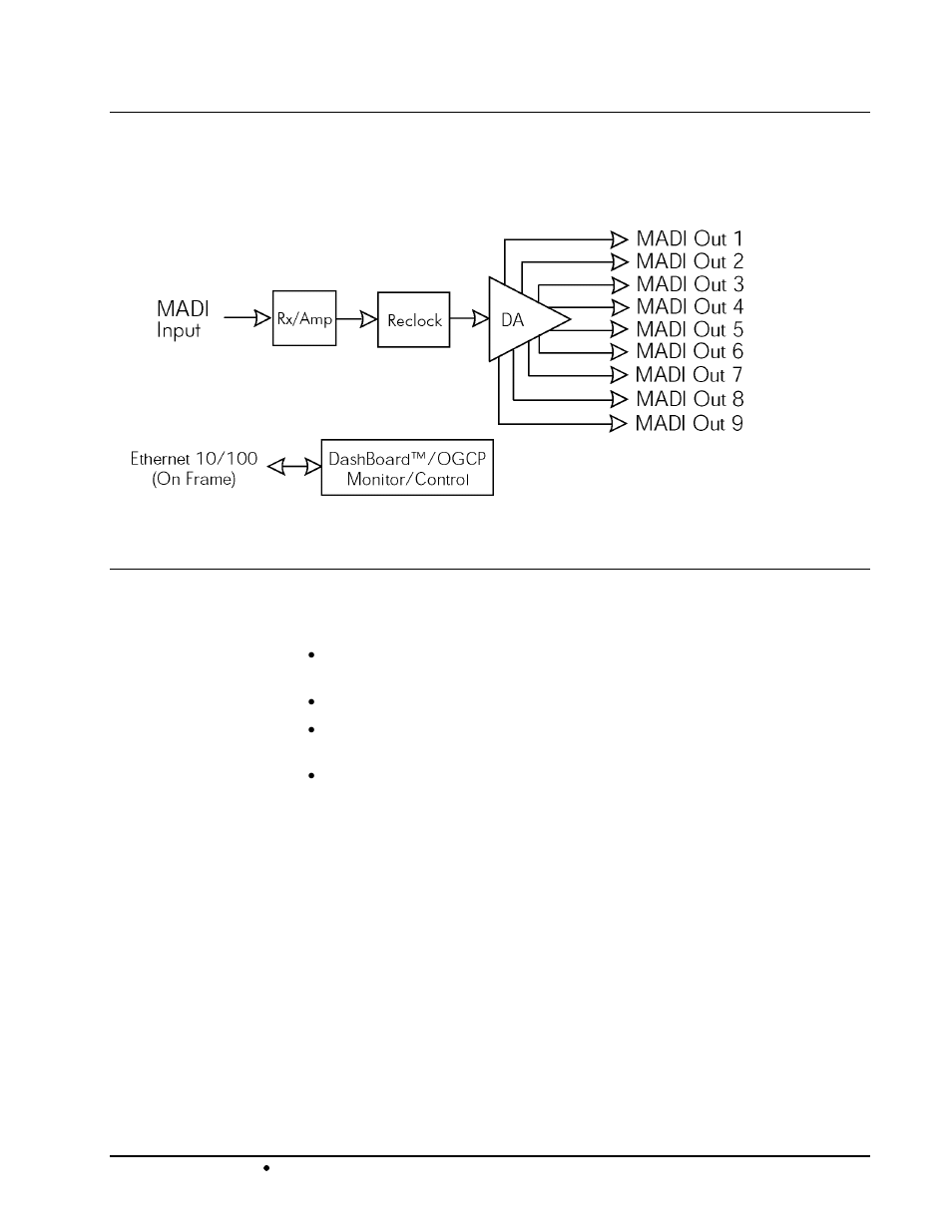 Functional block diagram documentation terms | Cobalt Digital COMPASS 9257 1x9 MADI Audio Distribution Amplifier User Manual | Page 7 / 19