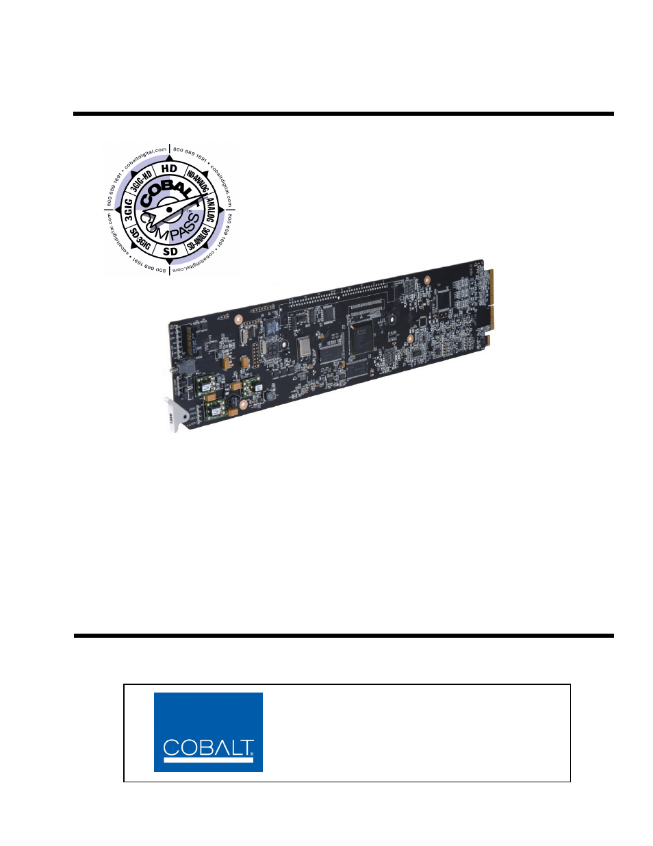Cobalt Digital COMPASS 9082 HD_SD Frame Sync User Manual | 56 pages