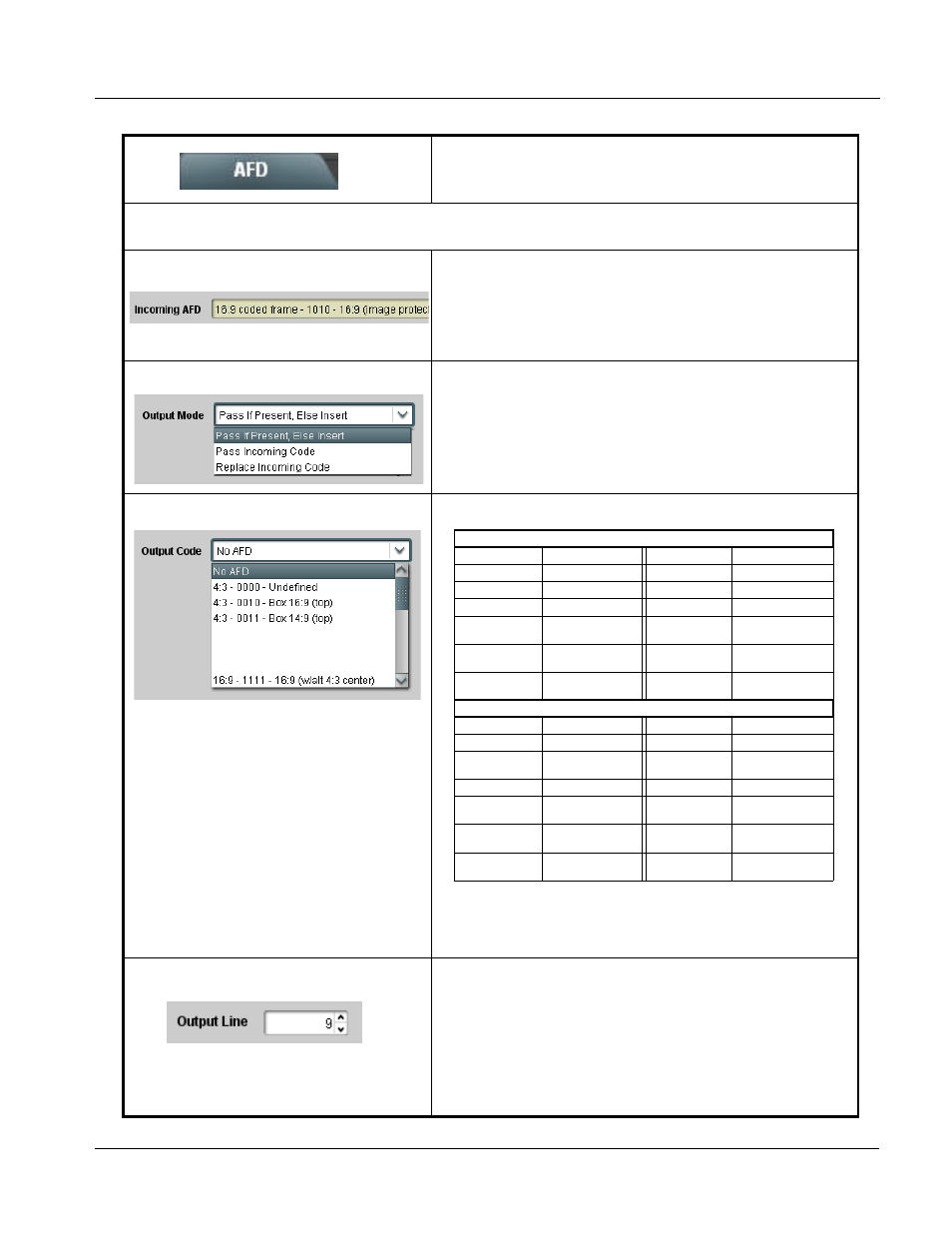 Afd -11, Operating instructions, 9082 function submenu list and descriptions | Cobalt Digital COMPASS 9082 HD_SD Frame Sync User Manual | Page 37 / 56
