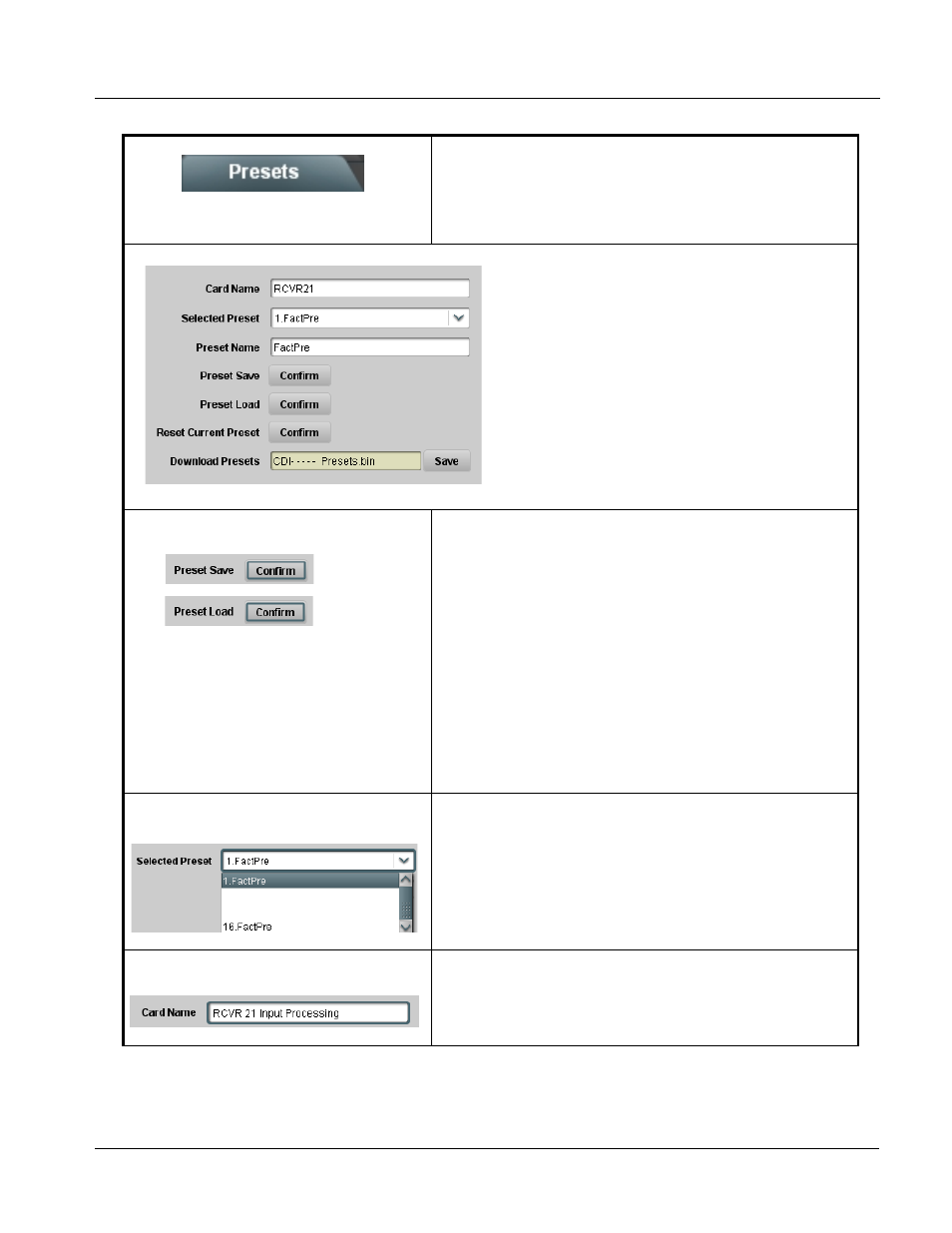 Presets, Presets -41, Operating instructions | 9033 function submenu list and descriptions | Cobalt Digital COMPASS 9033 Input Processing Analog to Digital Video User Manual | Page 79 / 90